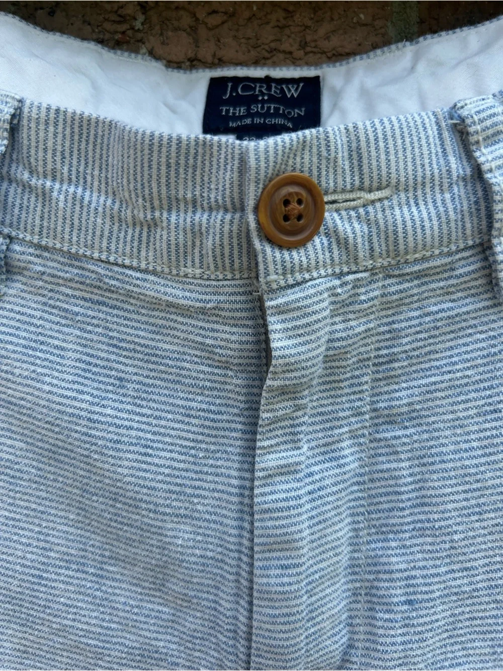 J. Crew Light blue / white horizontal stripe Men's Chino Pants 32x30